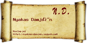 Nyakas Damján névjegykártya